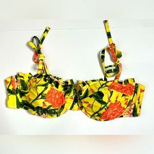 AGUA BENDITA x Target Peony Botanical Print Underwire Bikini Top Size 26#245